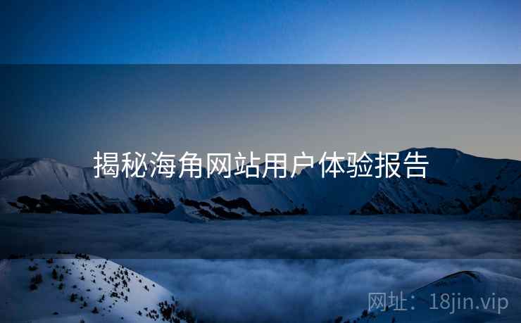 揭秘海角网站用户体验报告